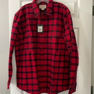 NWT - Filson Plaid red/black shirt XL
